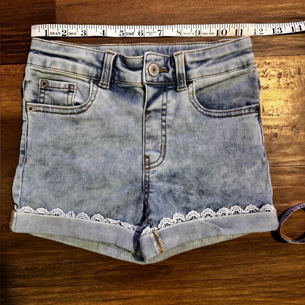 There About Denim Lace Trim Girls' Shorts Size 7